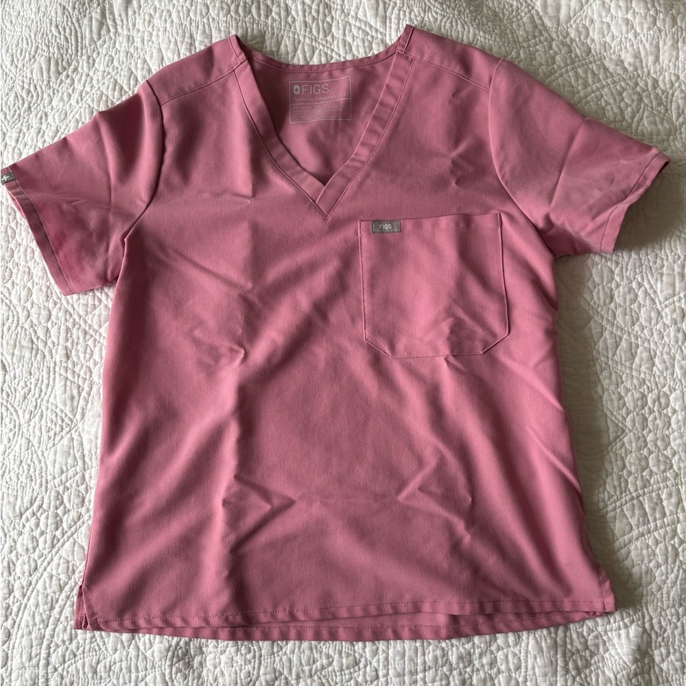 Pink V-Neck Scrub Top and Pants